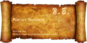 Marin Botond névjegykártya